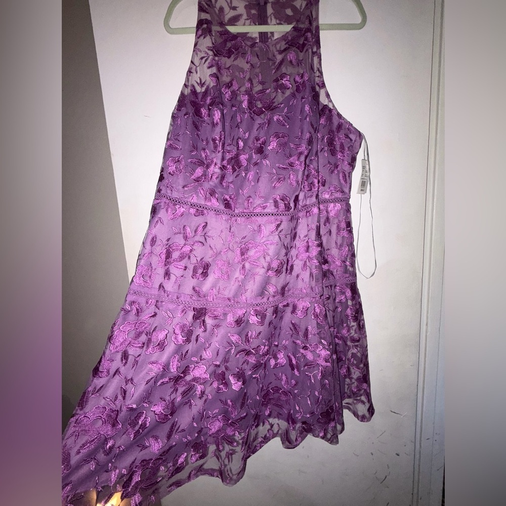 NWT David's Bridal Purple Midi Dress - Picture 4 of 7